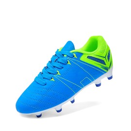 DREAM PAIRS Boys Girls Soccer Football Cleats Shoes for Little Kid/Big Kid,Size 3 Little Kid,Royal/Lemon/Green,160471-K