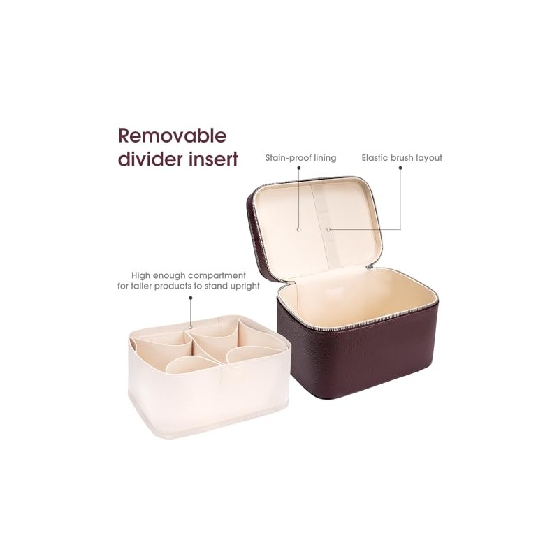 Estuche de Maquillaje, Gran capacidad, impermeable, Doble Capa, con separador