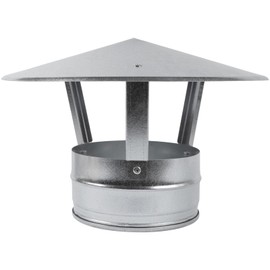 Vent Systems 150 mm / 6" Inch Galvanized Steel Roof Vent Cowl - Pipe Cap for All-Seasons - Stove Pipe Cover with Hat - Pipe Top for Chimney, Stove, Fireplace, Boiler - Rain Protector - Pipe Insulation