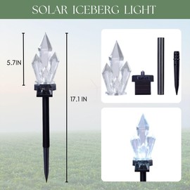 Haobos Crystal Solar Path Light,Garden Decor Outdoor Solar Lights for Yard, Outdoor Waterproof,Solar Lights Outdoor Pathway,Gift for Mom/Women RJ-23135