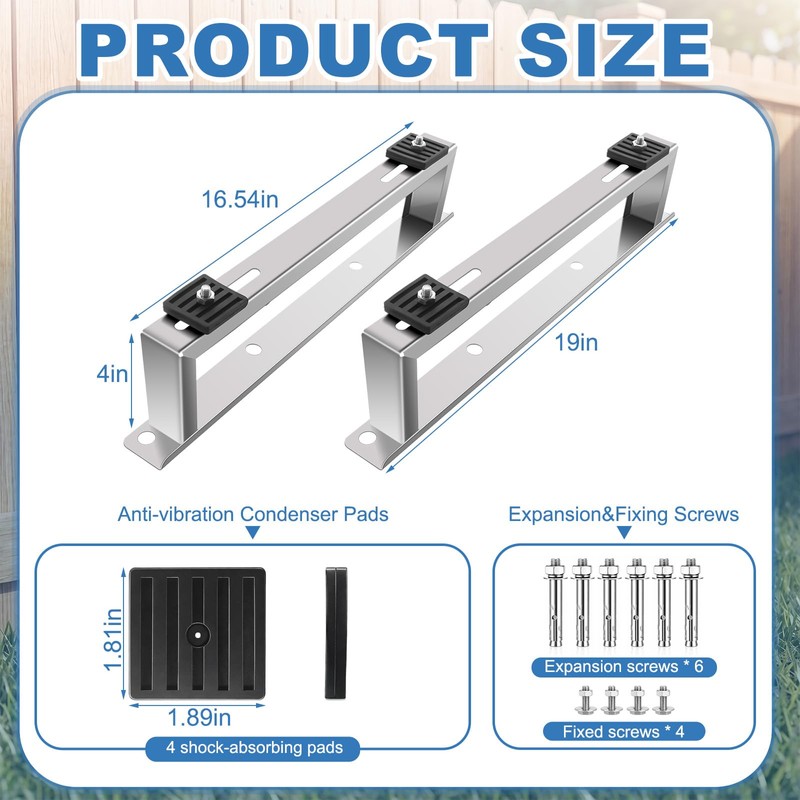 Mini Split Ground Stand for 9000-24000 BTU Ductless 4''h Minisplit
