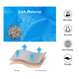 RUISHYY Kids Rain Poncho (2 Pack), Reusable EVA Children Raincoat for 6-13 Girls Boys, Waterproof Long Rain Jackets with Hood (Blue 2 pcs)