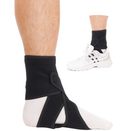 Furlove Drop Foot Brace, AFO Foot Drop Brace for Walking, Drop Foot Brace with Shoes, Soft Night Splint for Foot Drop, Foot Drop Brace for Sleeping, Adjustable Ankle Brace (Left, Black)