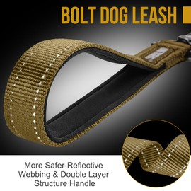 OneTigris Bolt Short Traffic Dog Leash for Small Medium Large Dogs(Coyote Brown,S)