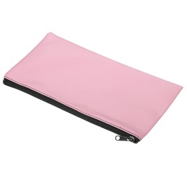 PATIKIL Waterproof Zipper Bag, Leatherette Small Compact Bills Bank Deposit Cash Storage Pouch for Office, Pink