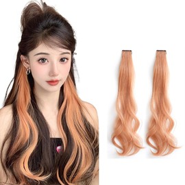 AUTAKI Children's Hair Extension, Set of 2, Kids Extensions, Dancing, Curly Extensions, Color, Curly Hair, Color Extensions, Kids, One-Touch Curly Hair Extensions, Inner Color, Women's Extensions, Synthetic Hair, Natural, Heat Resistant, Easy to Install,
