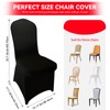 LIUJIAYI 150 Pcs Black Stretch Chair Covers - Premium Polyester