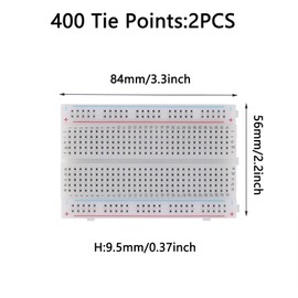 132Pcs Breadboard and Jumper Wires Kit Include 2Pcs 400 Tie Points Solderless Breadboard and 130 Flexible Breadboard Jumper Wires for Electronics Prototyping