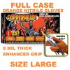 COPPERHEAD Orange Nitrile Gloves, 8 mil, Diamond Texture, CASE 1000