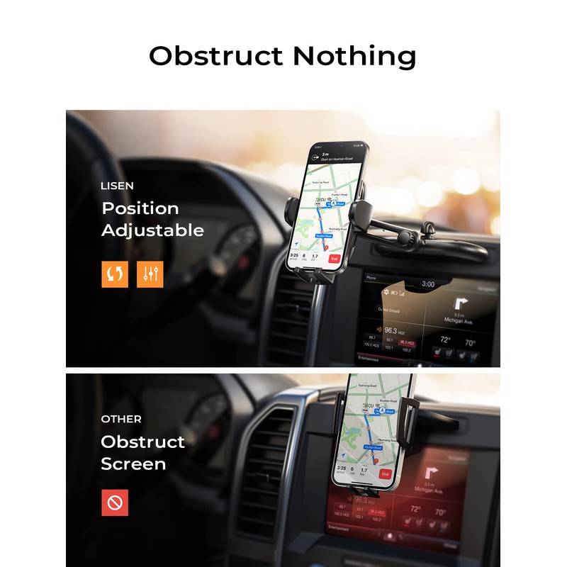 LISEN CD Slot Phone Mount for Car, Adjustable CD Phone