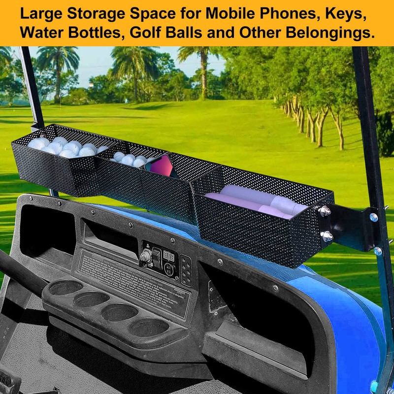 LEAPGOMAX Golf Cart Basket Front Inner Fit EZGO TXT &