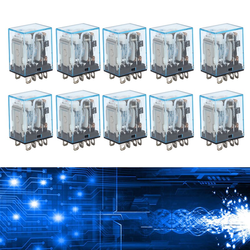 10Pcs Coil Power Relay Small Intermediate Electromagnetic 8 Pin 2