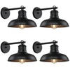 Outdoor Wall Lights - 4-Pack Black Sconces, Farmhouse Barn Lights,