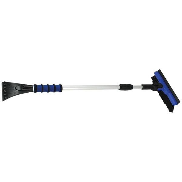 52" Premium Pivot Head TeleBroom & Ice Scraper with Rubber