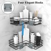 Nieifi Adhesive Corner Shower Caddy Shelf Basket Rack with Hooks,