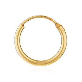 NKlaus 585 gold single men’s folding creole earring, 14ct Yellow Gold