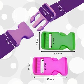 4 Pcs Orange Buckles for Straps 1 inch Plastic Belt Buckle 25mm Dual Adjustable No Sewing Quick Side Release Plastic Buckle Clips for Backpack Outdoor Paracord Bracelets Pet Collar Craft Accessory