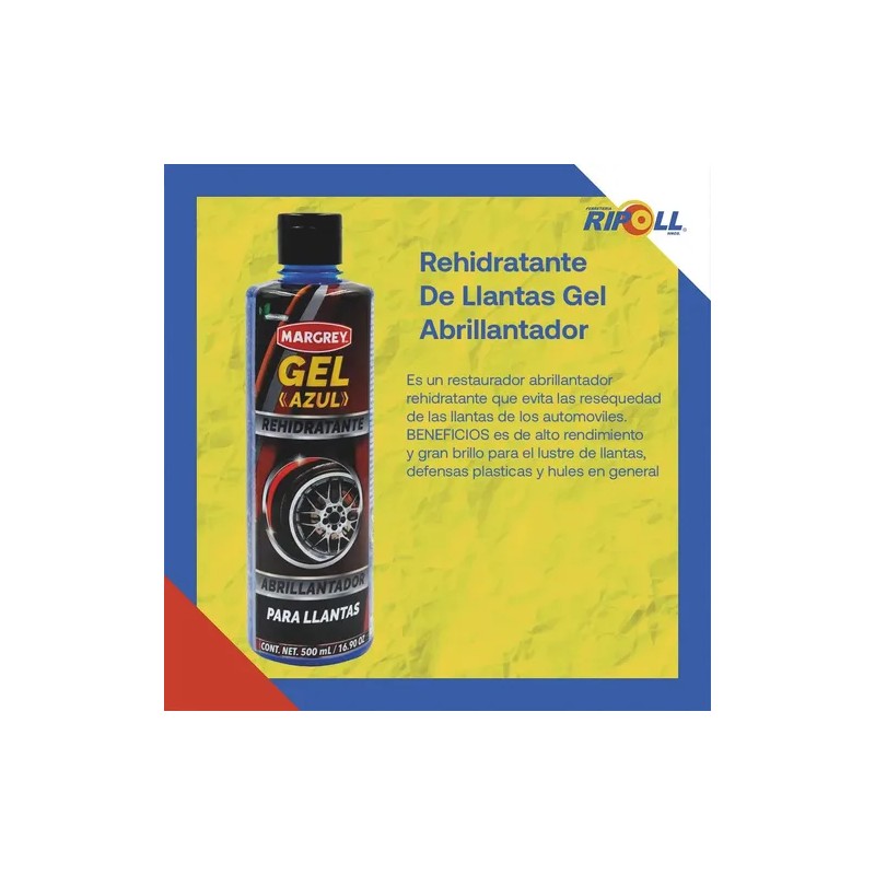 Abrillantador Margrey Para Llantas Gel Azul 500 Ml