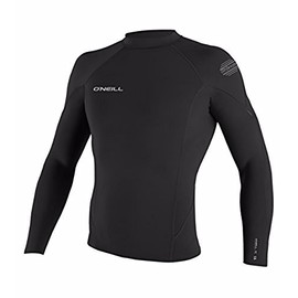 O'Neill Men's Hyperfreak 1.5 mm Long Sleeve Crew Top, Black/Black/Black, Medium