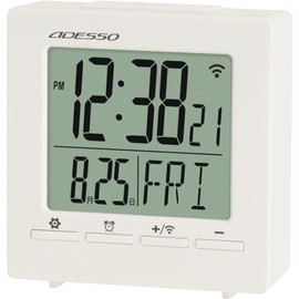 ADESSO OG-99WH Alarm Clock, Radio, Digital, Compact Wake, Backlight, Snooze Function, White