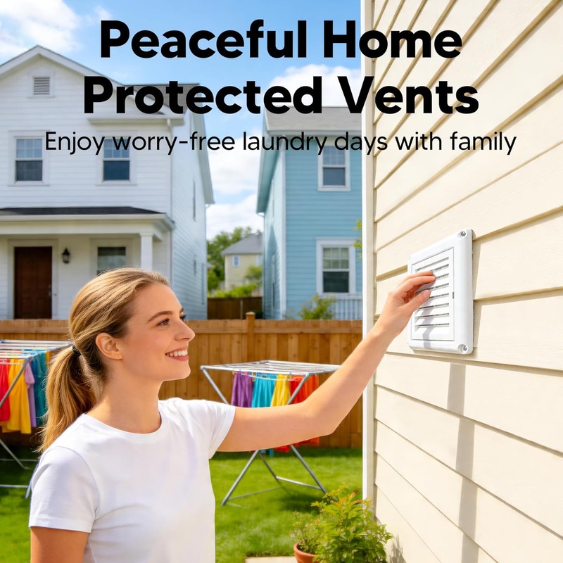 Funmit 4" Louvered Vent Cover Stops Birds Nesting for Outside