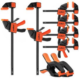 HORUSDY 8-Pack Bar Clamps for Woodworking, 12" and 6" Bar Clamps, Wood Working Clamp Sets, Quick Clamps F Clamp with 150 LBS Load Limit (8-Pack Wood Clamps)