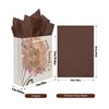 qiqee 6PCS Brown Tone Flowers Paper Gift Bags with Tissue