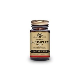 Solgar Vitamin B-Complex ''50'' Vegetable Capsules - Pack of 50 - High Potency Daily Capsule - Supports Mental Performance and Reduces Fatigue - With Thiamine, Riboflavin, Folic Acid - Vegan