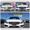 Unbranded For 2015-2018 Benz W205 C-Class Gloss Black Front Bumper