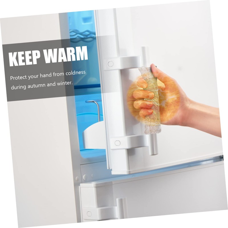 jojofuny 2pcs Refrigerator Handle Gloves Oven Handle Cover Lace Fridge
