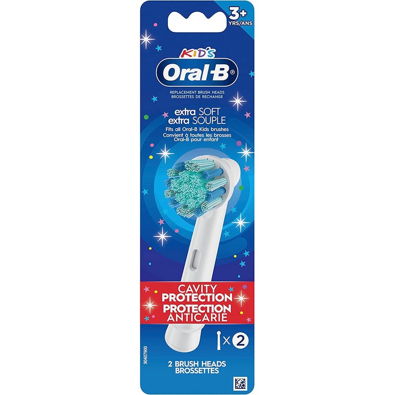 Oral-B Kids Extra Soft Replacement Brush Heads, 2 Count, Cavity