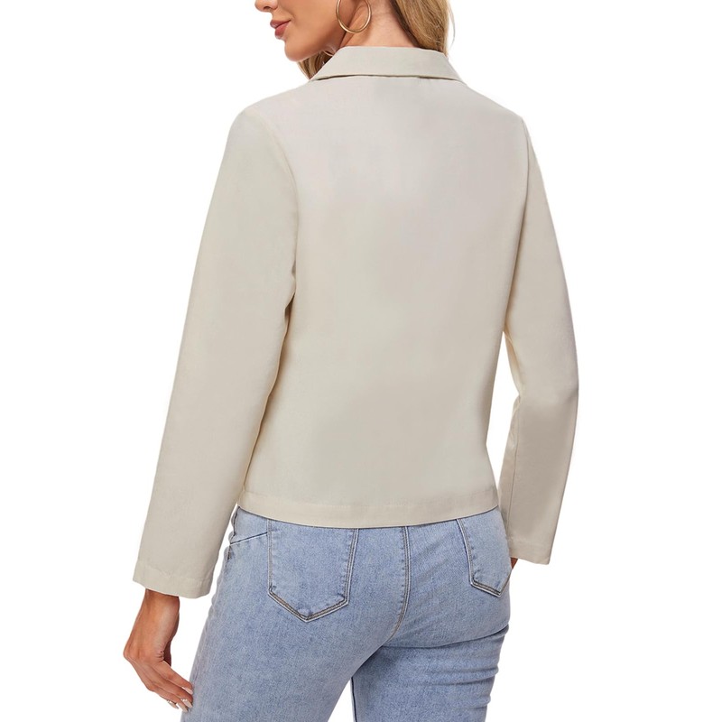 MINTLIMIT Cotton Linen Blazer for Women Button Front Long Sleeve