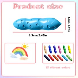 Washable Crayons 12 Colours Safe Non-Toxic Drawing Crayons for Beginners Ergonomic Grip Design Easy to Clean Bright Colours for Home Art Projects Crafts Gift Set 12-Pack