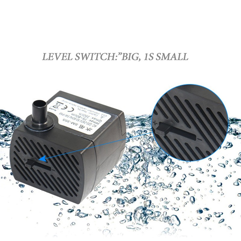 Ultra Quiet Submersible Water Pump with LED Light Fish Pond