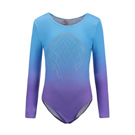 Sinoem Gymnastics Leotards for Girls Long Sleeve/Sleeveless Gradient Color Sparkle Leotard Dancing Ballet Gymnastics Athletic for Little Girl