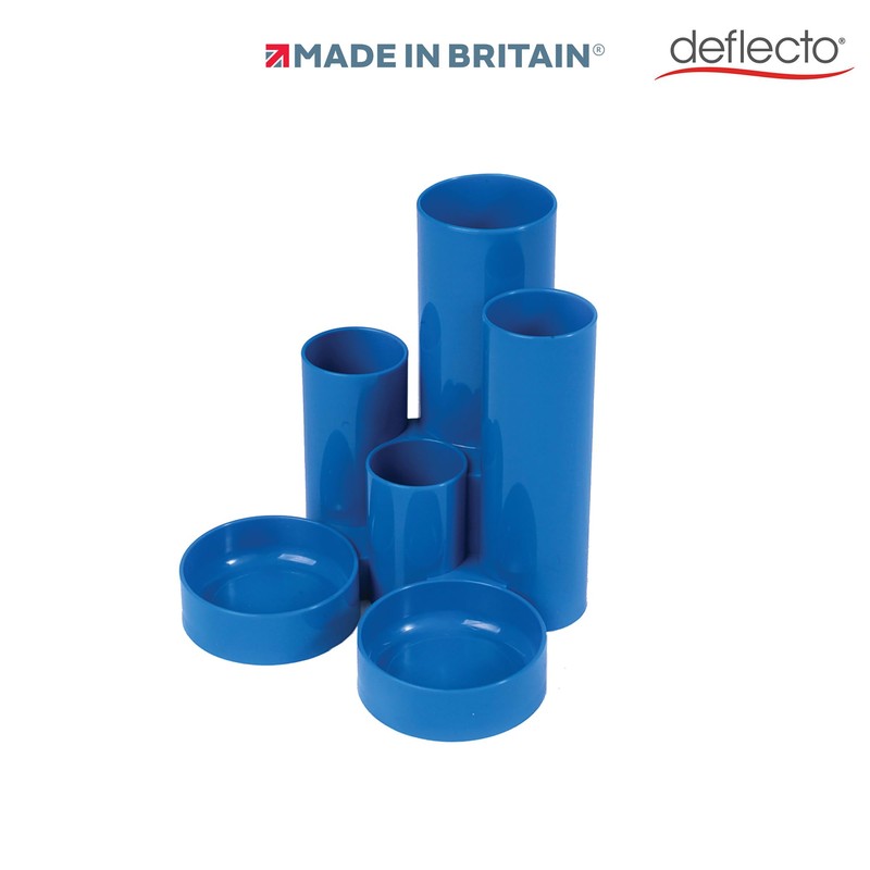 Deflecto Tube Style Pen Tidy Blue - Pencil Pots For