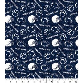 PENN STATE NITTANY LIONS - TONE ON TONE 100% Cotton Fabric 1/4 yd, 9" x 43"