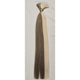 Hair Faux You 20" 100 grams, Double Drawn,10 Bundles,100% Human V-light Bulk Hair Extensions (Loose Hair) #18/613 Dark Blonde mixed with Platinum Blonde