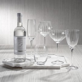 Zodax Madeleine Optic Glassware or Stemware - Sets of 4 (Clear, Wine)