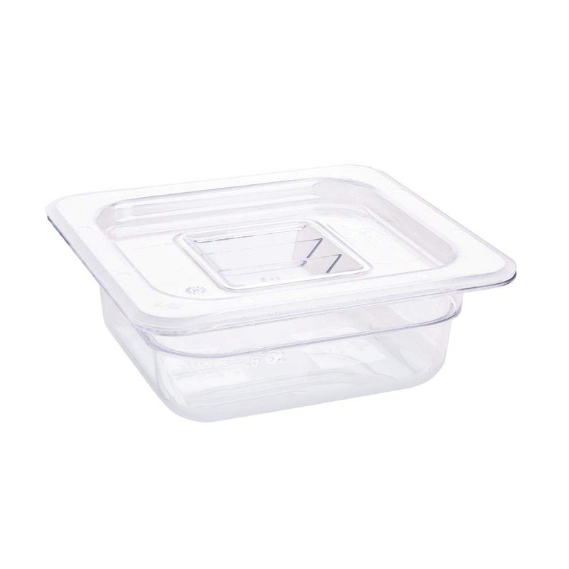 Vogue U239 1/6 Gastronorm Container 65mm 1.05 Litre Clear Catering