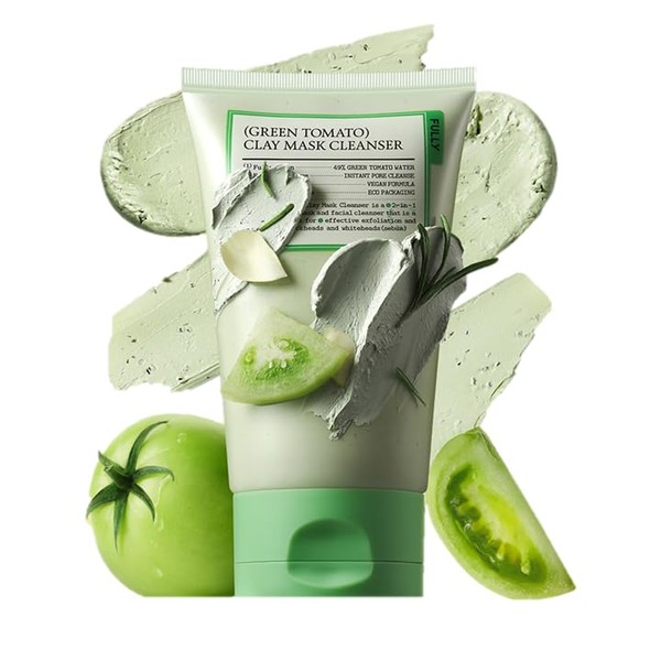 FULLY FULLY Green Tomato Clay Mask Cleanser, Pore Purifying with