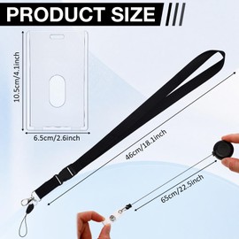 Geyoga 35 Pcs Badge Holders Kit Lanyards for ID Badges Retractable ID Badge Holder with Breakaway Badges Reel with Acrylic Card Holders for Work Travel Office
