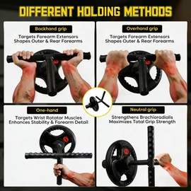 Vorynne Strong Arm Forearm Trainer & Wrist Strengthener, Adjustable Alloy Steel Forearm Bar Grip Trainer with Non-Slip Handle & Clamp, Portable Forearm Exerciser for Home Office Gym