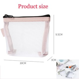 LALOCAPEYO 10 Pcs of Transparent Mesh Storage Bag Portable and Compact Zero Wallet Cosmetics Storage Bag Key Card Storage and Organizing Bag Transparent Zipper Bag Makeup Travel (5colors) (x)