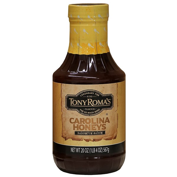 Tony Roma's Carolina Honeys Barbecue Sauce, 20 Ounce (Pack of 6), Honey Bbq