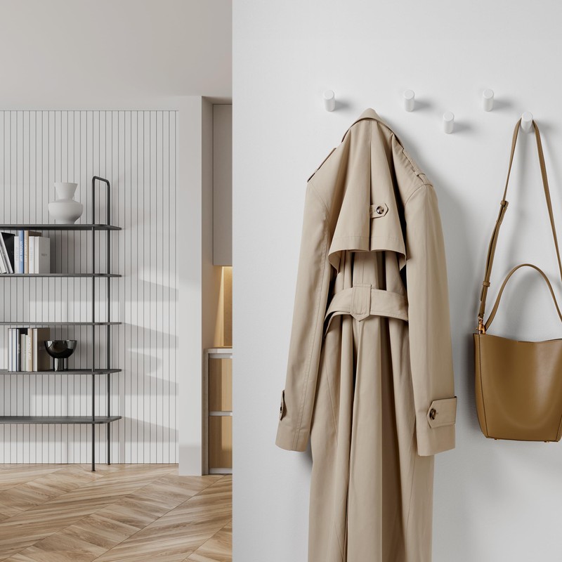 LARHN White Wall Hooks (6-Pack)