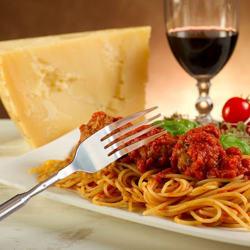 2 Pieces Extendable Stainless Steel Fork, Telescopic Fork, Extended Dinner