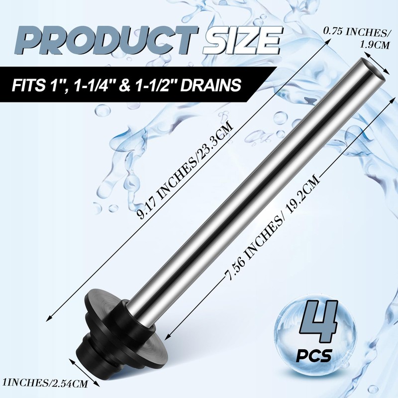 Tandefio 4 Pcs Universal Sink Overflow Pipe Stainless Steel Sink