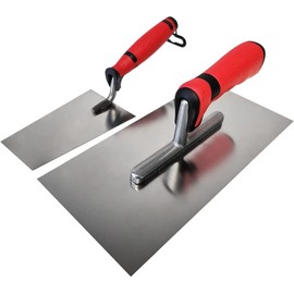 Maurerfreund, Set with Cleaning Trowels, Stainless Steel Smoothing Trowel with Soft Handle and Bernese Cleaning Trowel Rustproof, Made in Germany