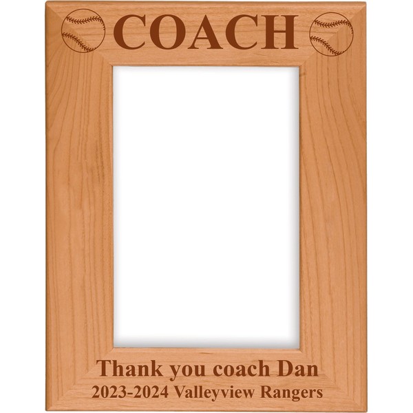 Baseball Head/Assistant Coach Coaches Customized Laser Engraved Red Alder Wooden